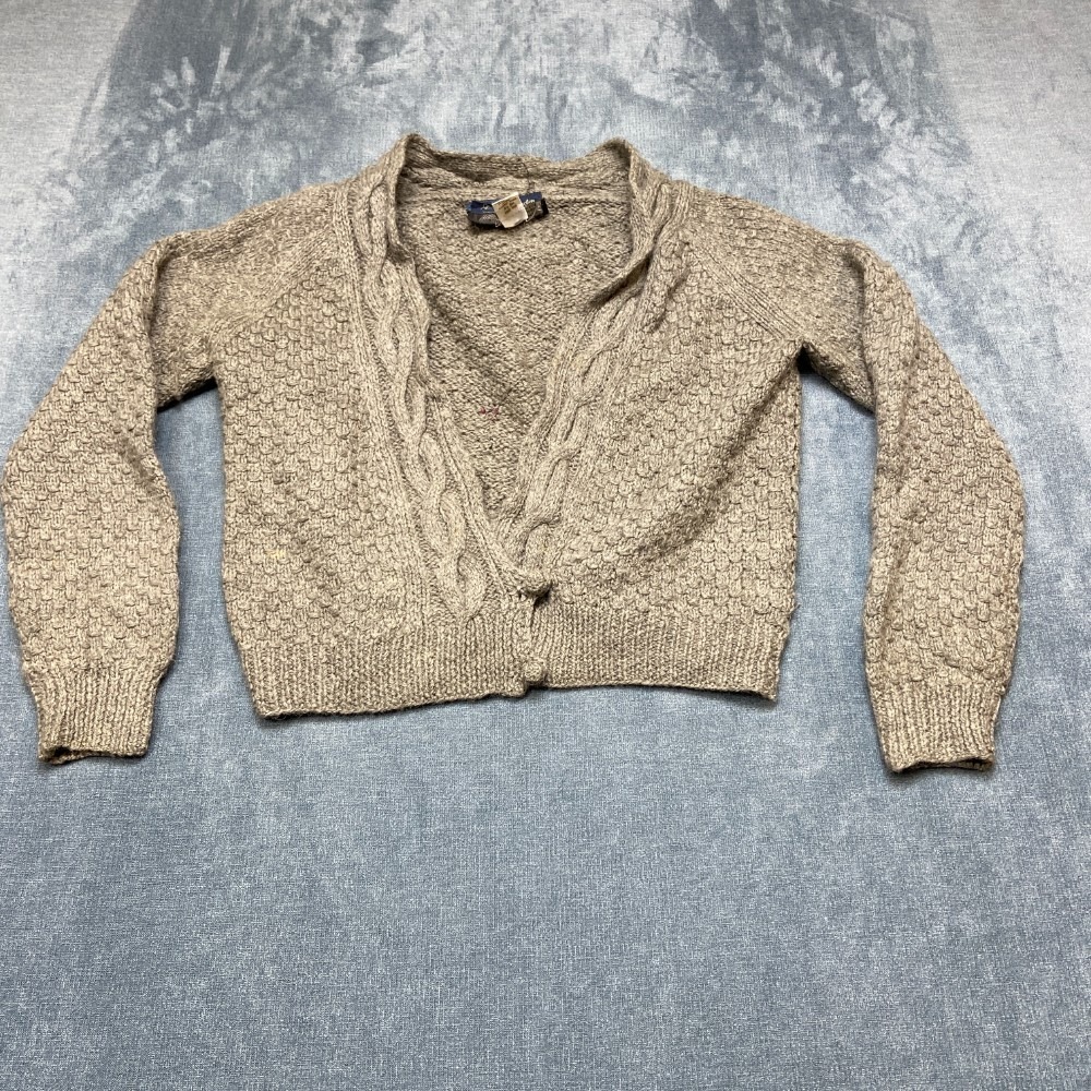 Strawbridge & Clothier Signature Collection Cardigan Sweater Womens M Gray Wool